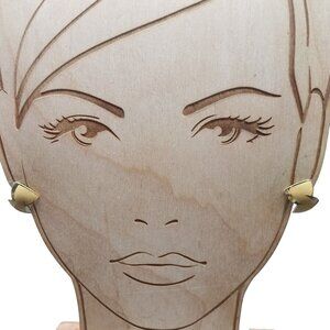 Vintage Gold-Toned Abstract Clip-On Earrings Neutral Bow